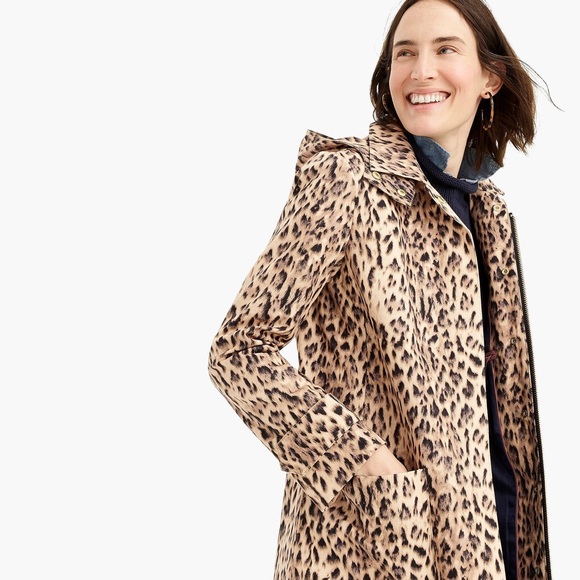 J.Crew Leopard Print Trench Coat Size 00 - Picture 5 of 6